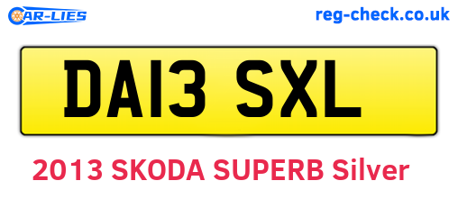 DA13SXL are the vehicle registration plates.