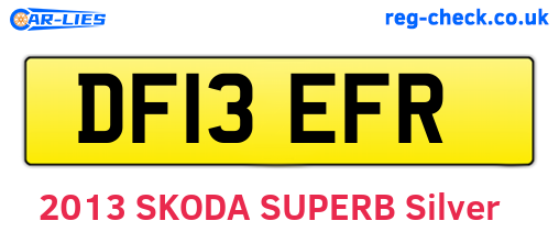 DF13EFR are the vehicle registration plates.