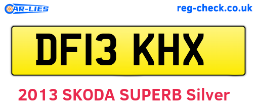 DF13KHX are the vehicle registration plates.
