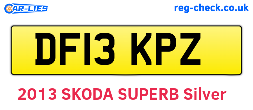 DF13KPZ are the vehicle registration plates.