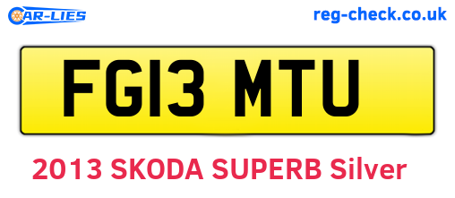 FG13MTU are the vehicle registration plates.