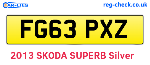 FG63PXZ are the vehicle registration plates.