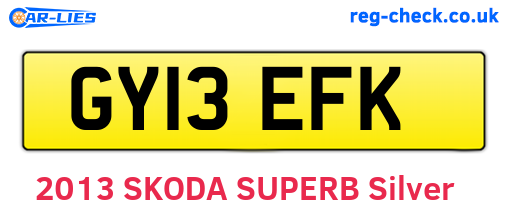 GY13EFK are the vehicle registration plates.