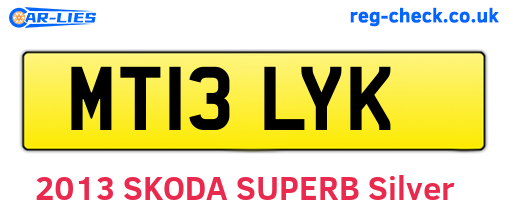 MT13LYK are the vehicle registration plates.