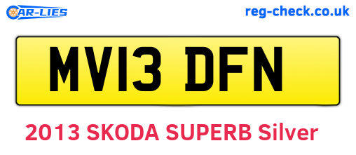MV13DFN are the vehicle registration plates.