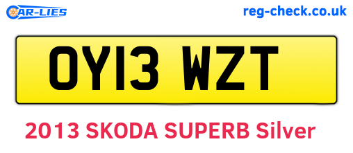 OY13WZT are the vehicle registration plates.