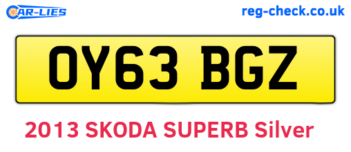 OY63BGZ are the vehicle registration plates.