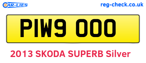 PIW9000 are the vehicle registration plates.