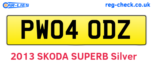 PW04ODZ are the vehicle registration plates.