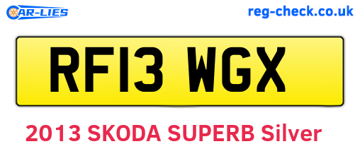 RF13WGX are the vehicle registration plates.