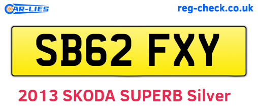 SB62FXY are the vehicle registration plates.