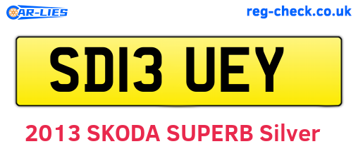 SD13UEY are the vehicle registration plates.