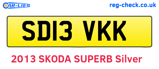 SD13VKK are the vehicle registration plates.