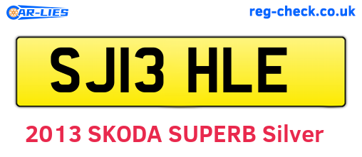 SJ13HLE are the vehicle registration plates.