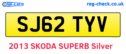 SJ62TYV are the vehicle registration plates.