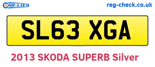SL63XGA are the vehicle registration plates.