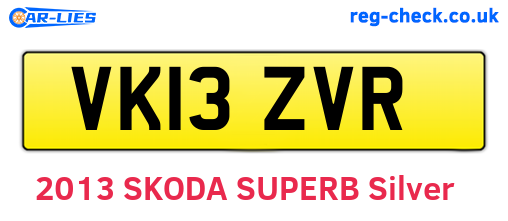 VK13ZVR are the vehicle registration plates.
