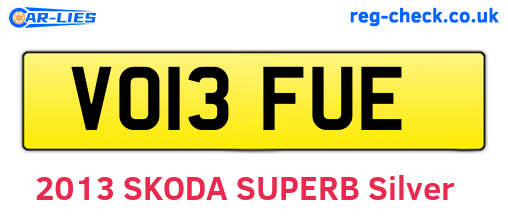 VO13FUE are the vehicle registration plates.