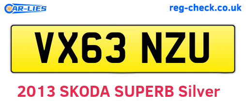 VX63NZU are the vehicle registration plates.