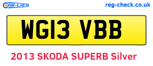 WG13VBB are the vehicle registration plates.