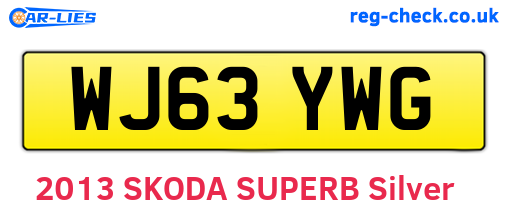WJ63YWG are the vehicle registration plates.