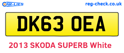 DK63OEA are the vehicle registration plates.