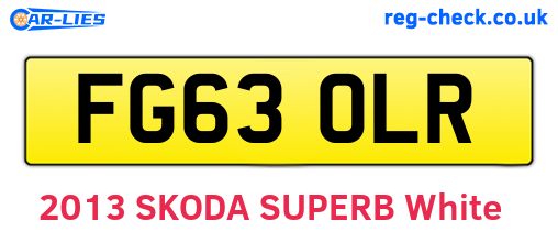 FG63OLR are the vehicle registration plates.