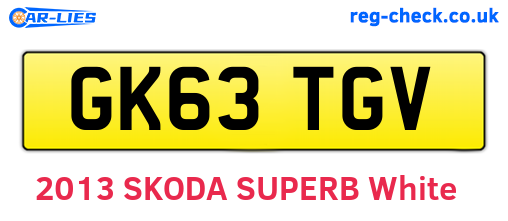 GK63TGV are the vehicle registration plates.