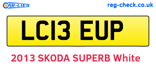 LC13EUP are the vehicle registration plates.