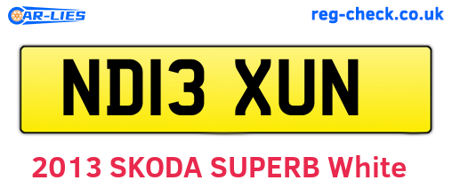 ND13XUN are the vehicle registration plates.