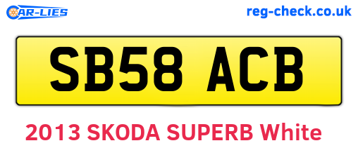 SB58ACB are the vehicle registration plates.
