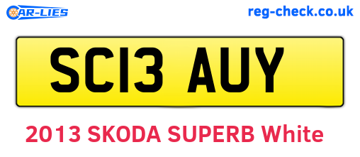 SC13AUY are the vehicle registration plates.