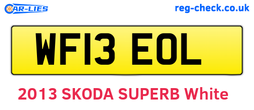 WF13EOL are the vehicle registration plates.