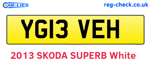 YG13VEH are the vehicle registration plates.