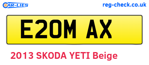 E20MAX are the vehicle registration plates.
