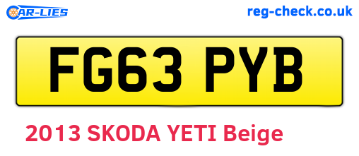 FG63PYB are the vehicle registration plates.