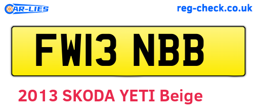 FW13NBB are the vehicle registration plates.