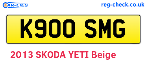 K900SMG are the vehicle registration plates.