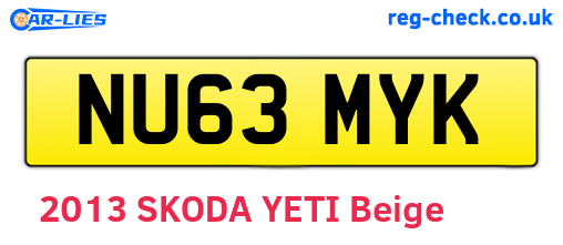 NU63MYK are the vehicle registration plates.