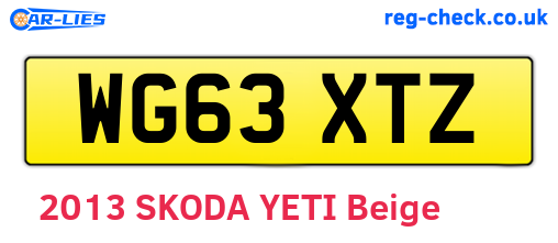 WG63XTZ are the vehicle registration plates.