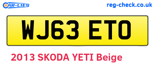 WJ63ETO are the vehicle registration plates.