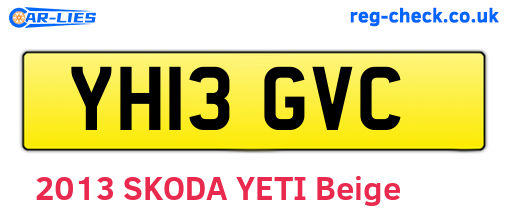 YH13GVC are the vehicle registration plates.
