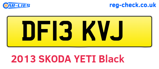 DF13KVJ are the vehicle registration plates.