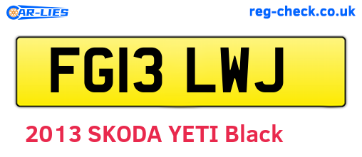 FG13LWJ are the vehicle registration plates.