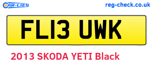 FL13UWK are the vehicle registration plates.