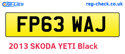 FP63WAJ are the vehicle registration plates.
