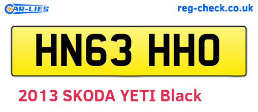 HN63HHO are the vehicle registration plates.