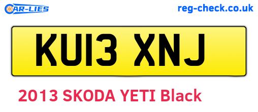 KU13XNJ are the vehicle registration plates.