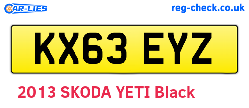 KX63EYZ are the vehicle registration plates.