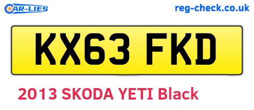 KX63FKD are the vehicle registration plates.